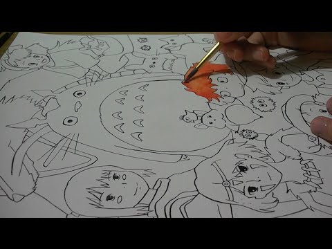 Drawing Studio Ghibli Characters - Watercolor [1000 sub special] - YouTube