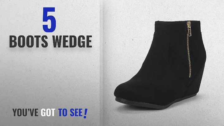 Top 5 Boots Wedge [2018]: DREAM PAIRS Women's Narie-New Black Suede Low Wedges Ankle Boots Size 9 M