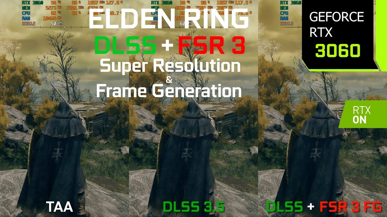 ELDEN RING FSR 3 Frame Generation + DLSS 3.5 Mod RTX 3060 1080p
