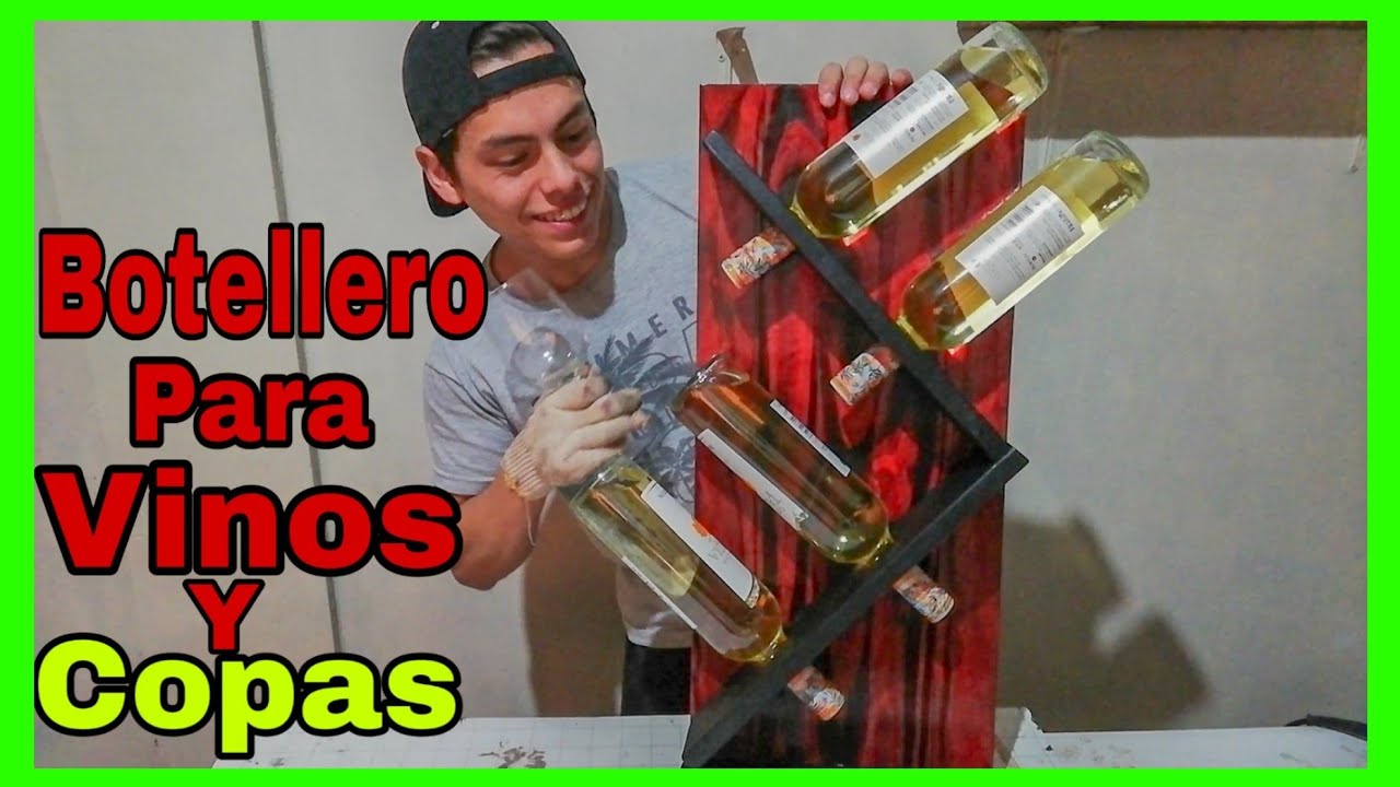 COMO HACER un ESTANTE para VINOS y COPAS, FACIL🍇 (soporte para vinos ...