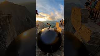 Human Chain Cliff Jump Into Giant Inflatable Ball 😱| Hyper-Realistic Physics Loop | AI Spectrix #ai