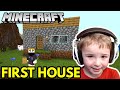 BUILDING MY FIRST HOUSE EVER WITH MY DAD in MINECRAFT SURVIVAL MODE