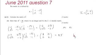 FMSP Revision: AQA FP1 June 2011 qn 7 Matrices and Transformations