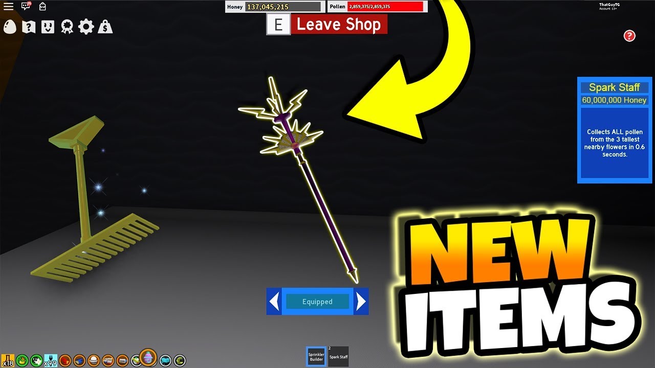 Update New Gifted Spark Staff And Golden Rake Free Star Jelly Roblox Bee Swarm Simulator Youtube - cuantos robux se co trying out free robux games