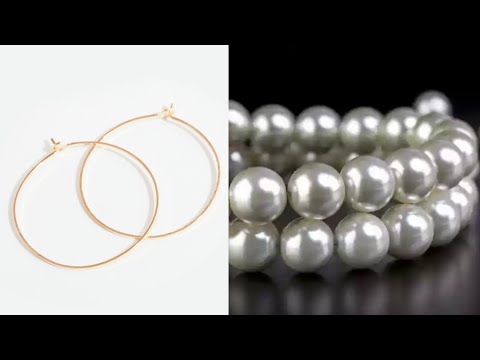 How To Make Beautiful Hoop Pearl Earrings At Home | DIY | Hoop Earrings| Jewelry Making|uppunutihome