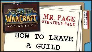How to leave a guild - World of Warcraft Classic