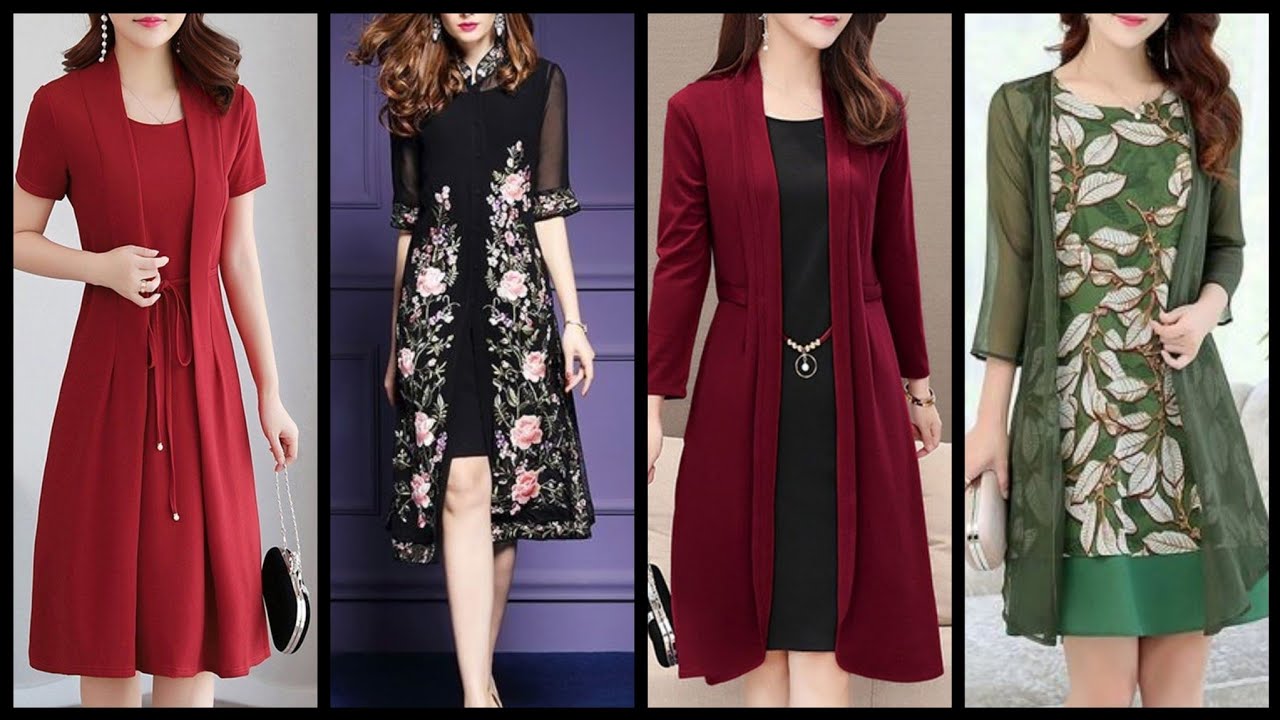 Casual Lotus Printed Chiffon Two-Piece Shift Dresses