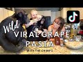 CHIMPANZEE TRIES THE GRAPE PASTA TREND!