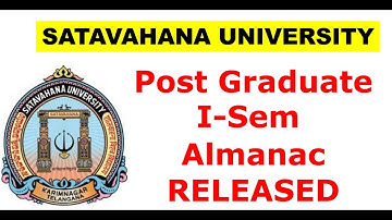 Satavahana University PG ( I-Sem ) Almanac || 2021-2022 || satavahana university updates