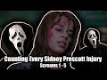 Counting Every Single Sidney Prescott Scream Franchise Injury (SCREAMS 1-5) #scream #scream6