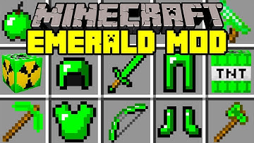 Minecraft EMERALD MOD! | NEW EMERALD WEAPONS, ARMOR, TNT, & MORE! | Modded Mini-Game