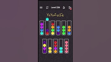 Ball Sort Color Water Puzzle Level 236, Walkthrough 🧪🟣🟠⚫️, #shorts