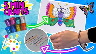Bracelet + Glitter Butterfly 🦋💎| 5 Minute Craft | How to Make | Easy Art and Craft for Kids