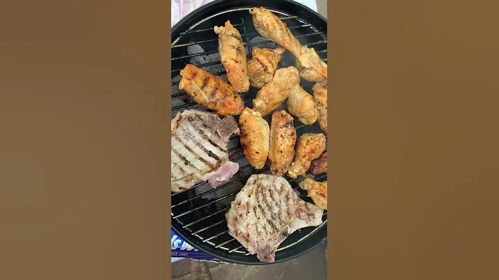 Grill chicken and pork chops ASMR video by Susana ...