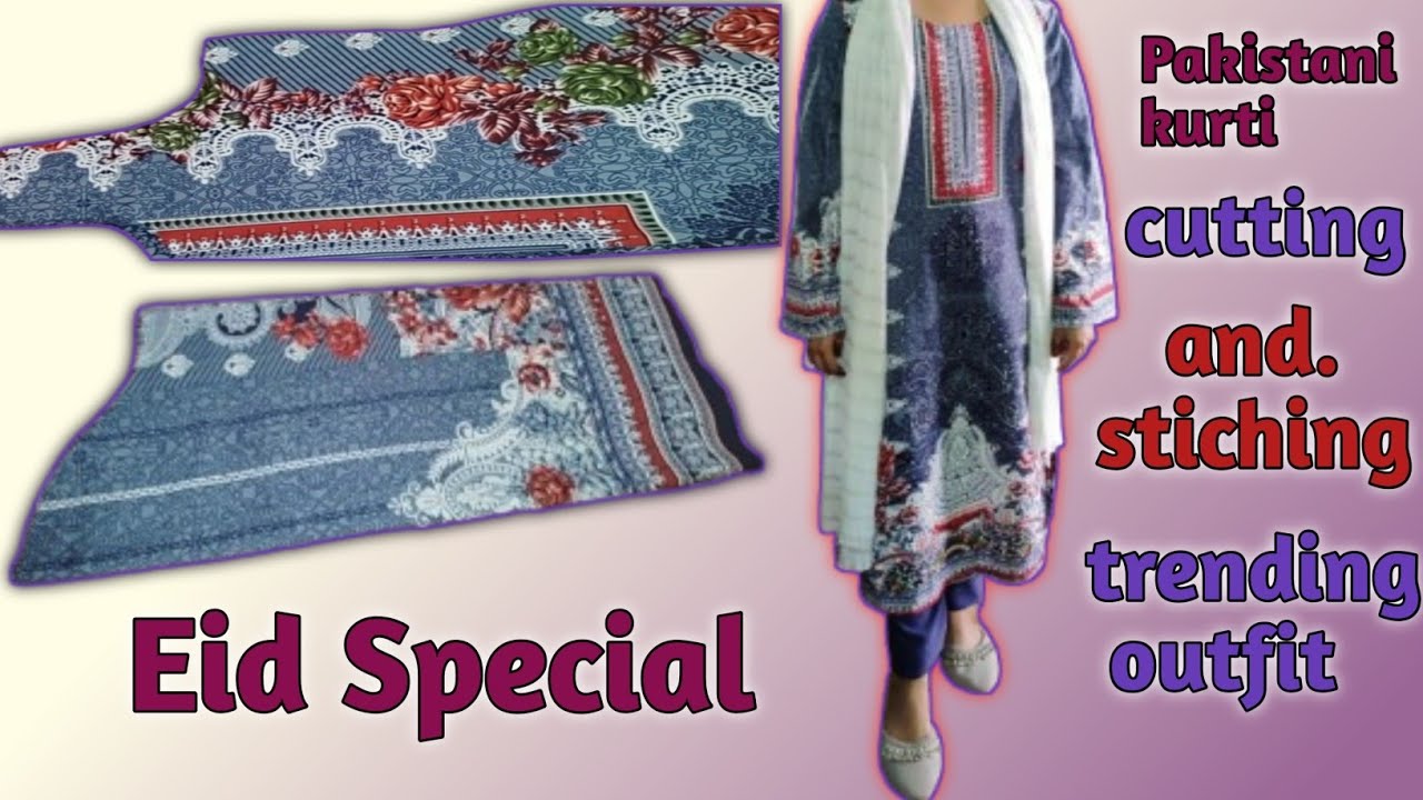 Eid Special Pakistani Outfit! Cutting and stiching simple & trending design 