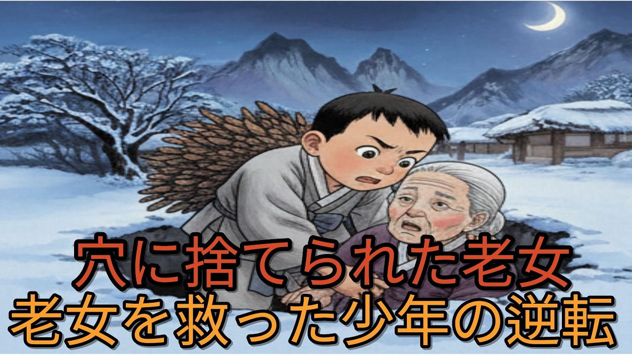 穴に捨てられた老女を救った少年の逆転