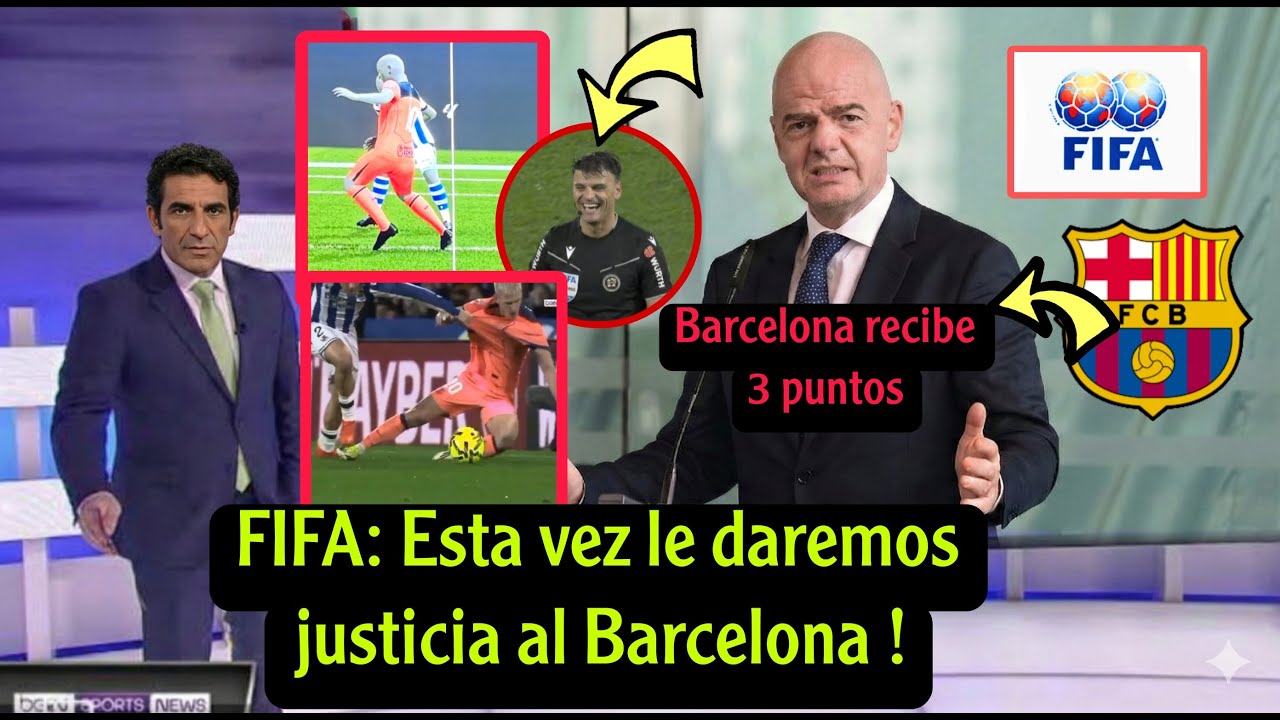 Decisión urgente de la FIFA tras las decisiones del árbitro del partido Barcelona-Real Sociedad !