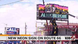 New Route 66 neon welcome sign unveiled in Albuquerque