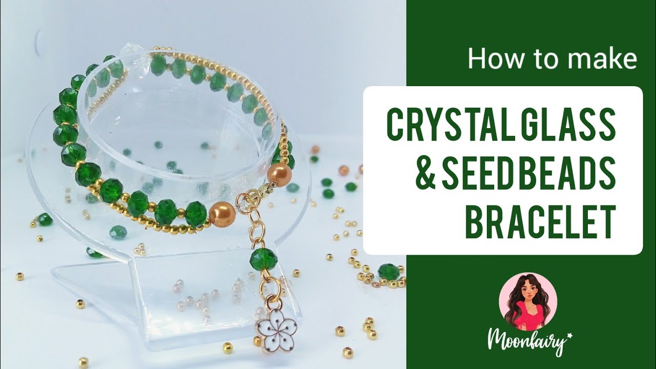 DIY Tutorial: How to Make beautiful crystal glass beaded bracelet - YouTube