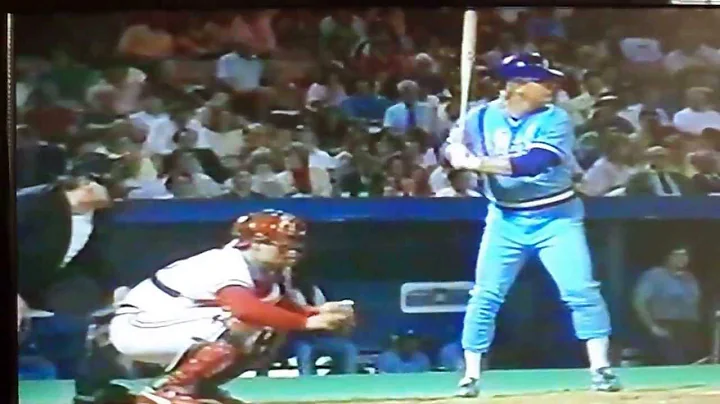 1985 Braves at Cardinals Bob Horner homers