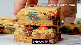 M&M cookie bars