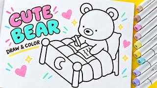 Cute Bear Coloring ASMR 🧸 Relaxing Marker Sounds | Color With Me