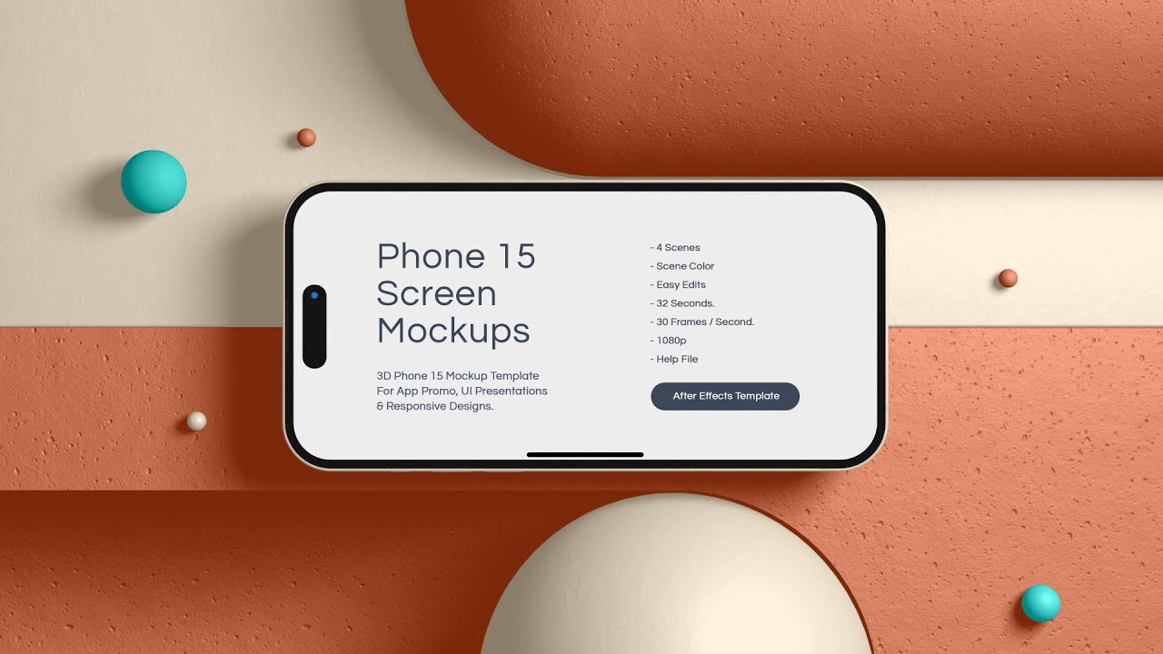 iPhone 15 Clay Mockup Template for After Effects