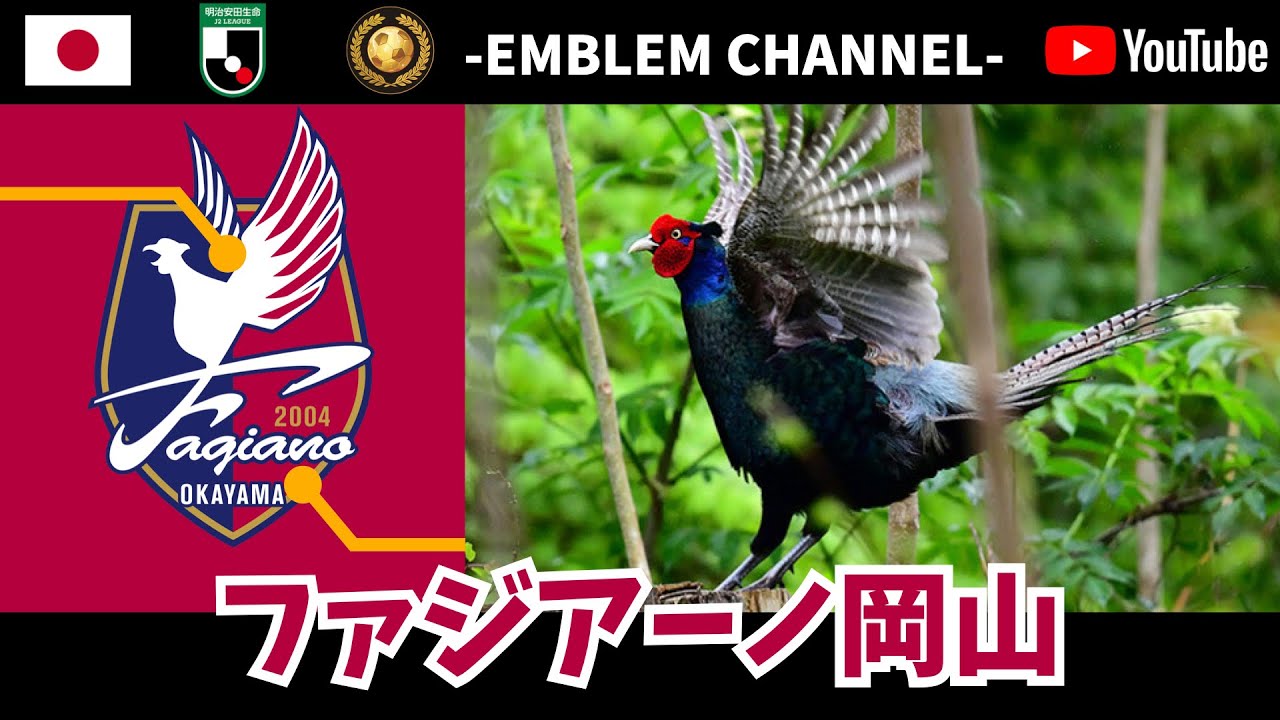 羽ばたくキジのエンブレム】ファジアーノ岡山FC【Jリーグ】 | football