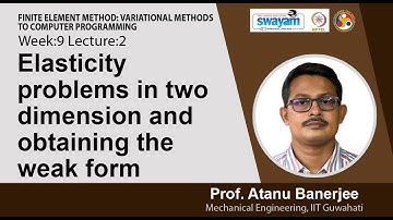 Lec 27: Elasticity problems in two dimension and obtaining the weak form