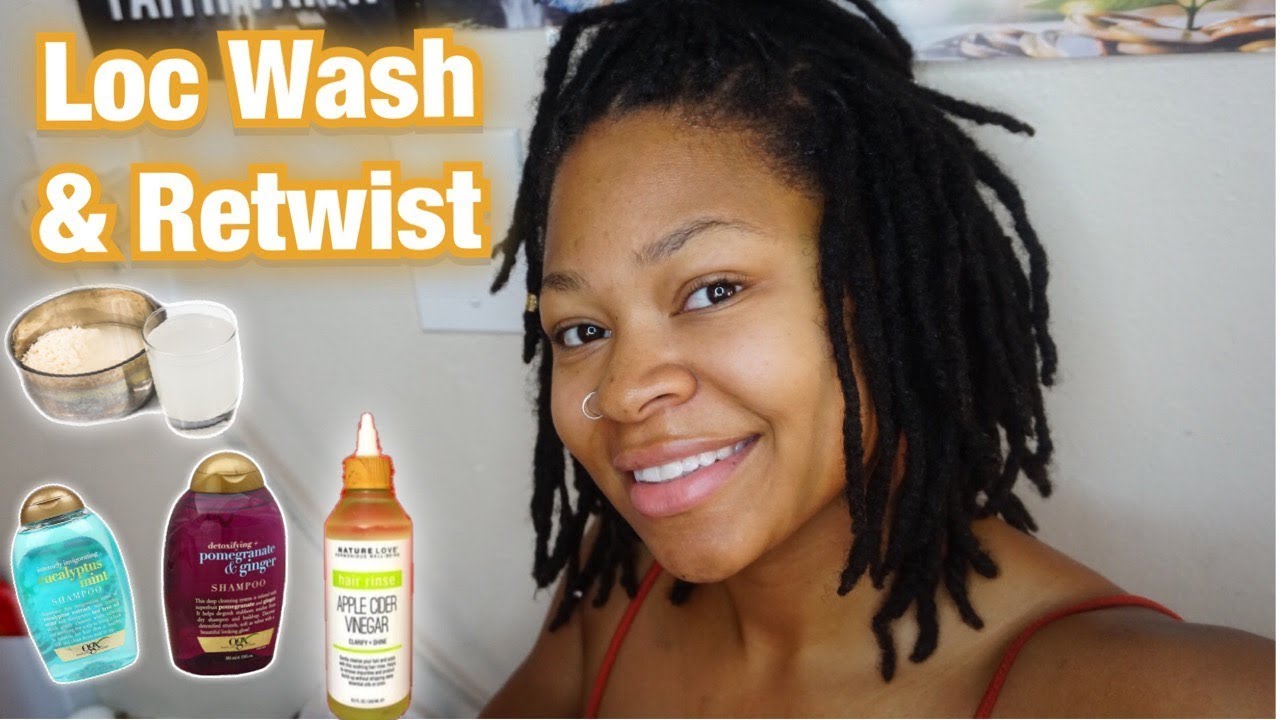 How I Wash & Retwist my Locs What I use + Rice water, ACV Rinse YouTube