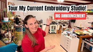 Tour My Current Embroidery Studio! | Big Announcement: SHE SHED!