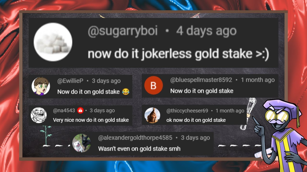 Jokerless. Black Deck. On *GOLD* Stake.