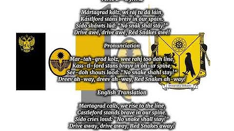 “Dríve awé, Réd Snákes!” (“Drive away, Red Snakes!”)