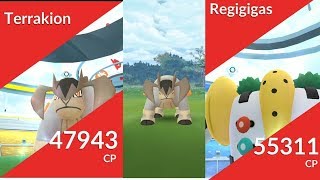 Terrakion and Regigigas are live in Tier 5 raid and EX raid!