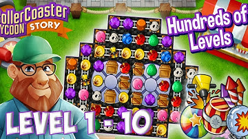 RollerCoaster Tycoon® Story Level 1 - 10 [ Gameplay Story ] Day 1 Beginning HD