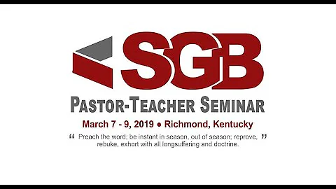 SGB Seminar 2019 4.2: Preaching the Prophets - Jas...
