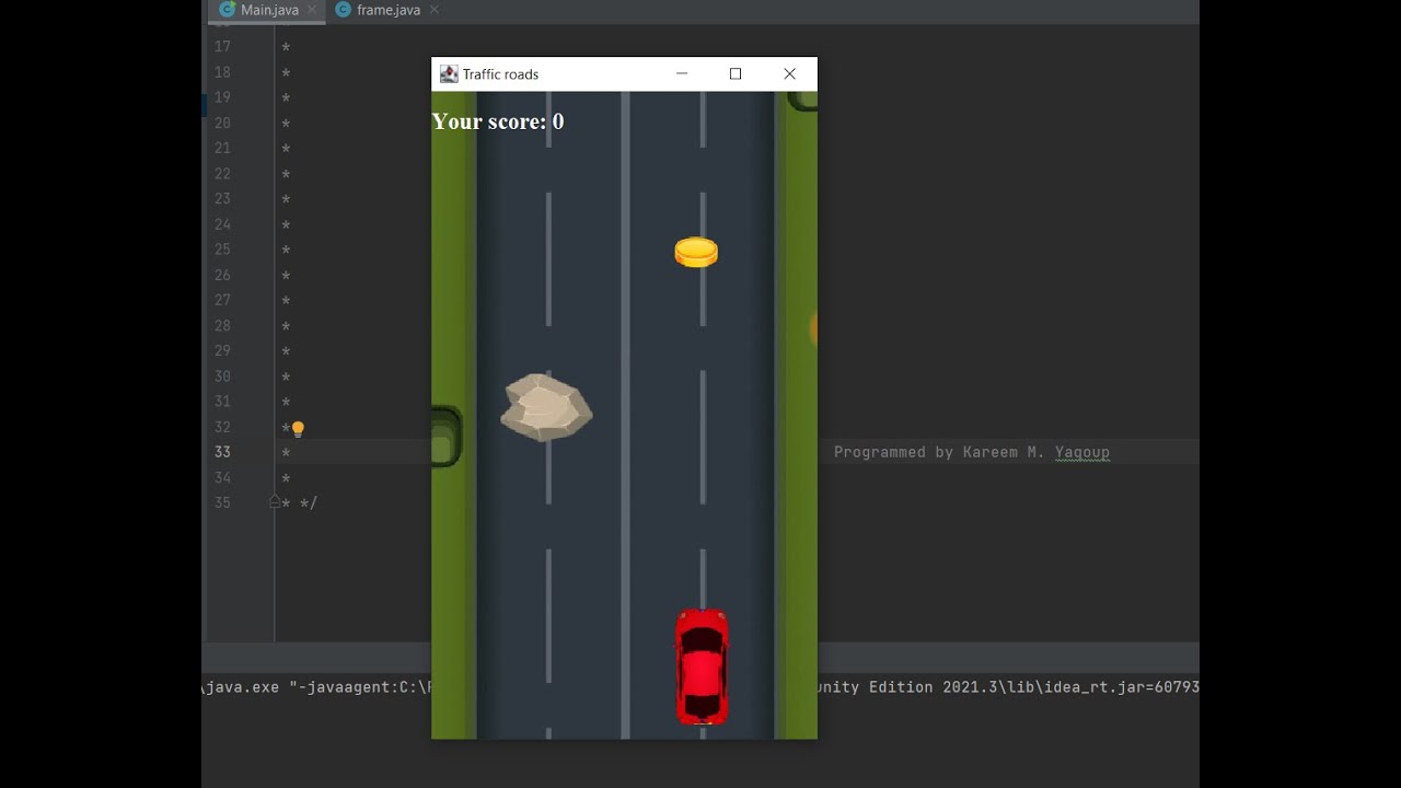 Simple car game using java swing-awt - YouTube