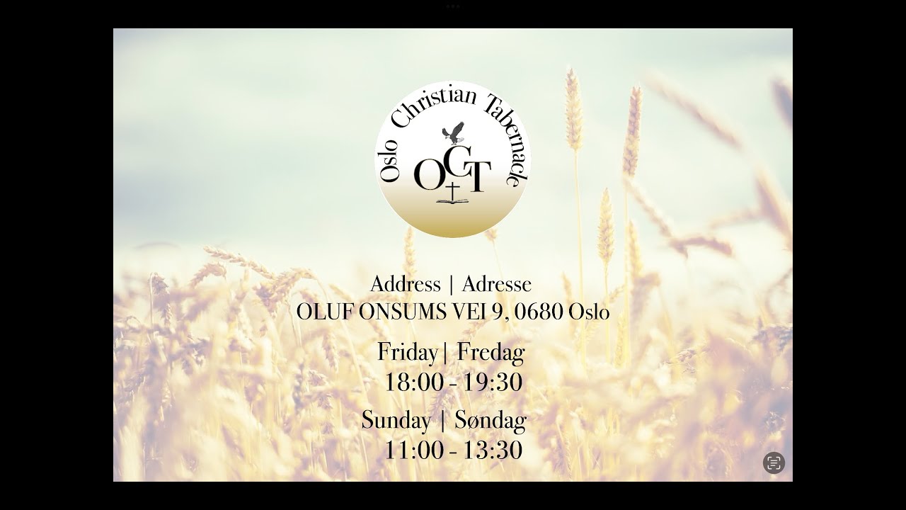 The grace of God - Oslo Christian Tabernacle Sunday Service 26.01.2025 Br. Joshua. L Mukanya