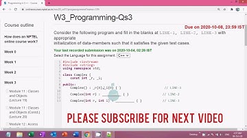 NPTEL Programming in C++ Week 3 Programming Questions W3_Programming- QS1, QS2 , QS3 , QS4 Answers