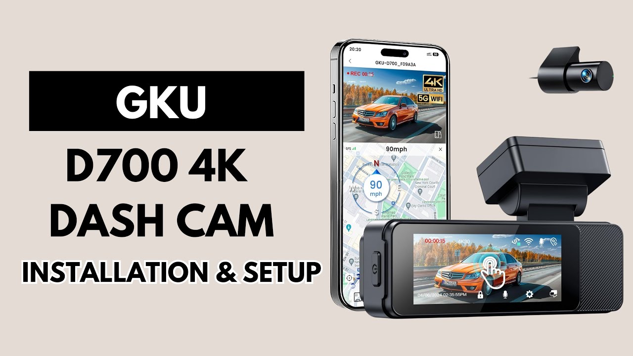Installation & Setup : GKU D700 4K Front and Rear Car Dash Cam
