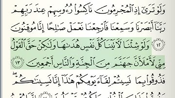 032 _ تدبر آيات سورة السجدة تلاوة الشيخ صابر عبد الحكم قراءة د. عبد الله الأسمري
