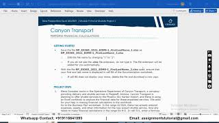 New Perspectives Excel 2019 | Module 9: End of Module Project 1 Canyon Transport