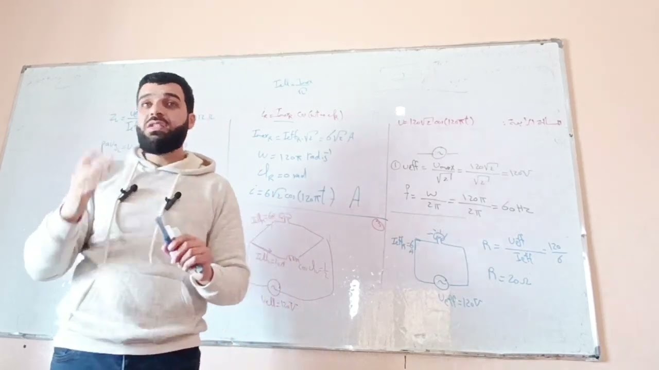 التيار المتناوب الجيبي المسألة الرابعة ص158