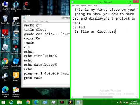 How to make a clock using notepad