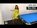 Seven trick shots with Mary Avina on Billiard Snooker Pool Table