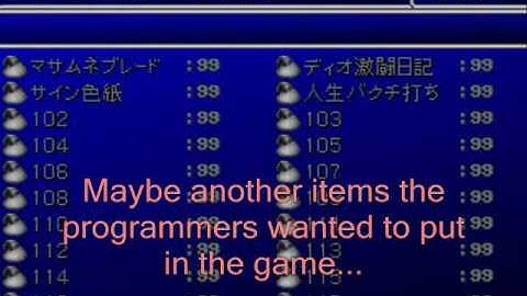 Some Hidden Items in FFVII