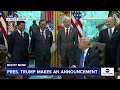 President Trump makes an announcement from the White House