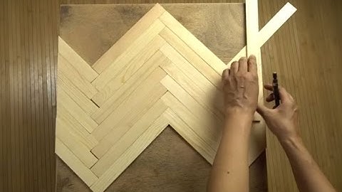 Use Paint Sticks to Create a Herringbone Pattern for a Tabletop