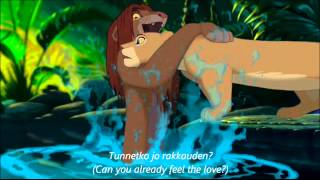 Video thumbnail of "The Lion King - Can You Feel The Love Tonight (Finnish)trans+subs"