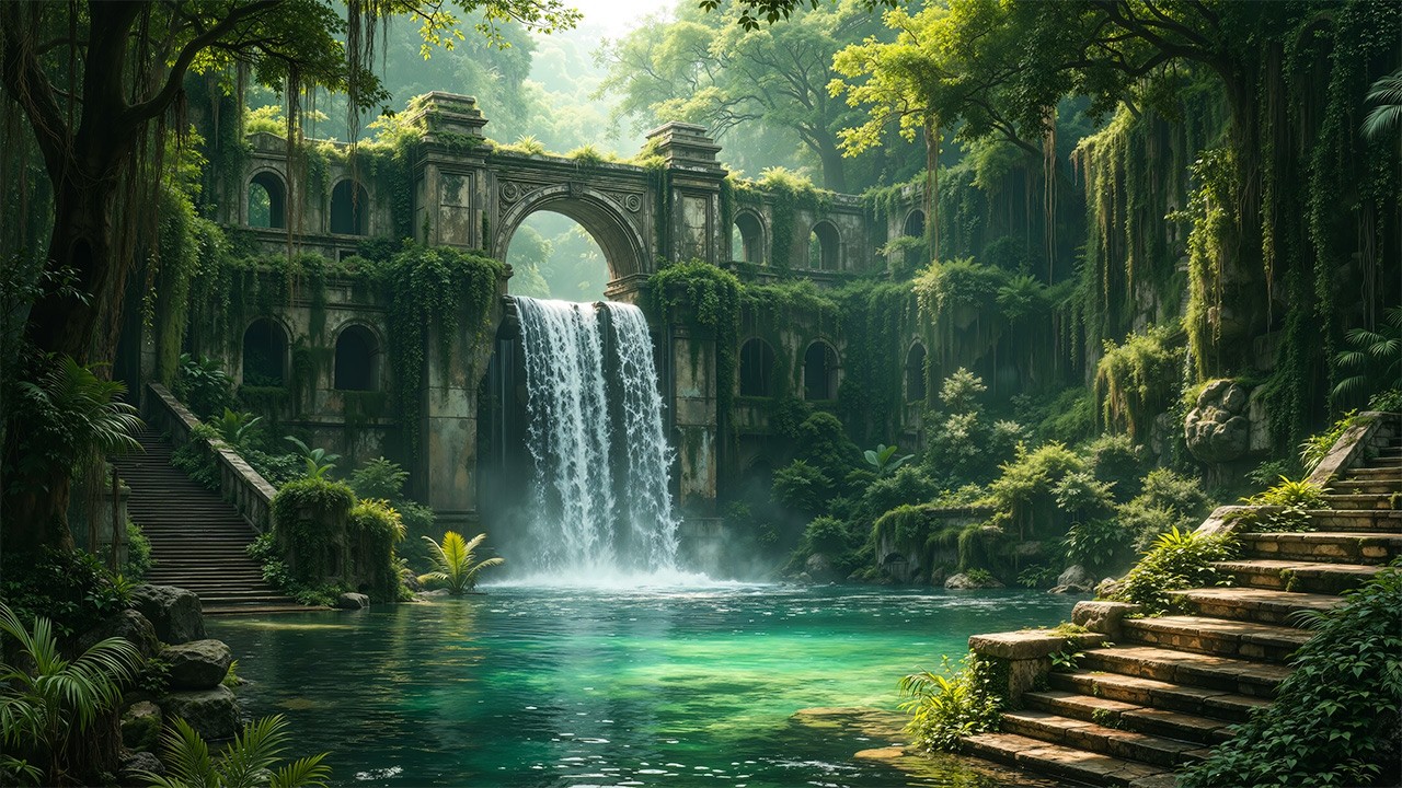 Eternal Zen Waterfall | Clear Toxic Energy & Restore Your Weary Soul Within | Zen Healing Music